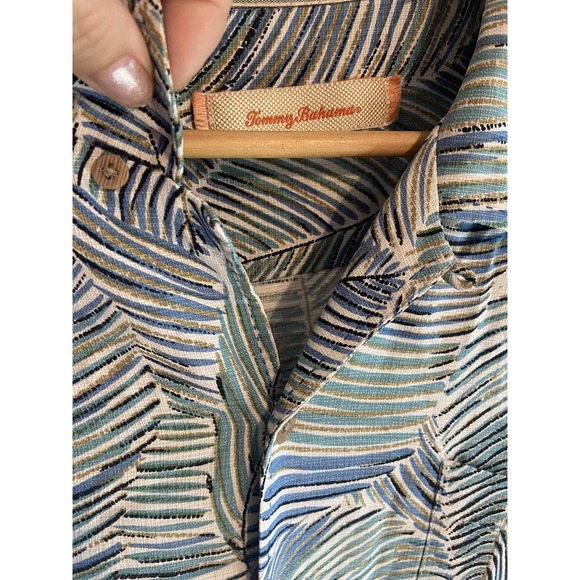 Tommy Bahama Other - Men's Tommy Bahama Silk Leaf Print‎ Short Sleeve Button Down Shirt- Size XL